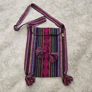 Mexican Multicolor Woven Shoulder Bag. Artisans Pinzon NWOT